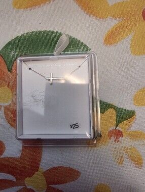 Sterling Silver Cross Necklace - Silver